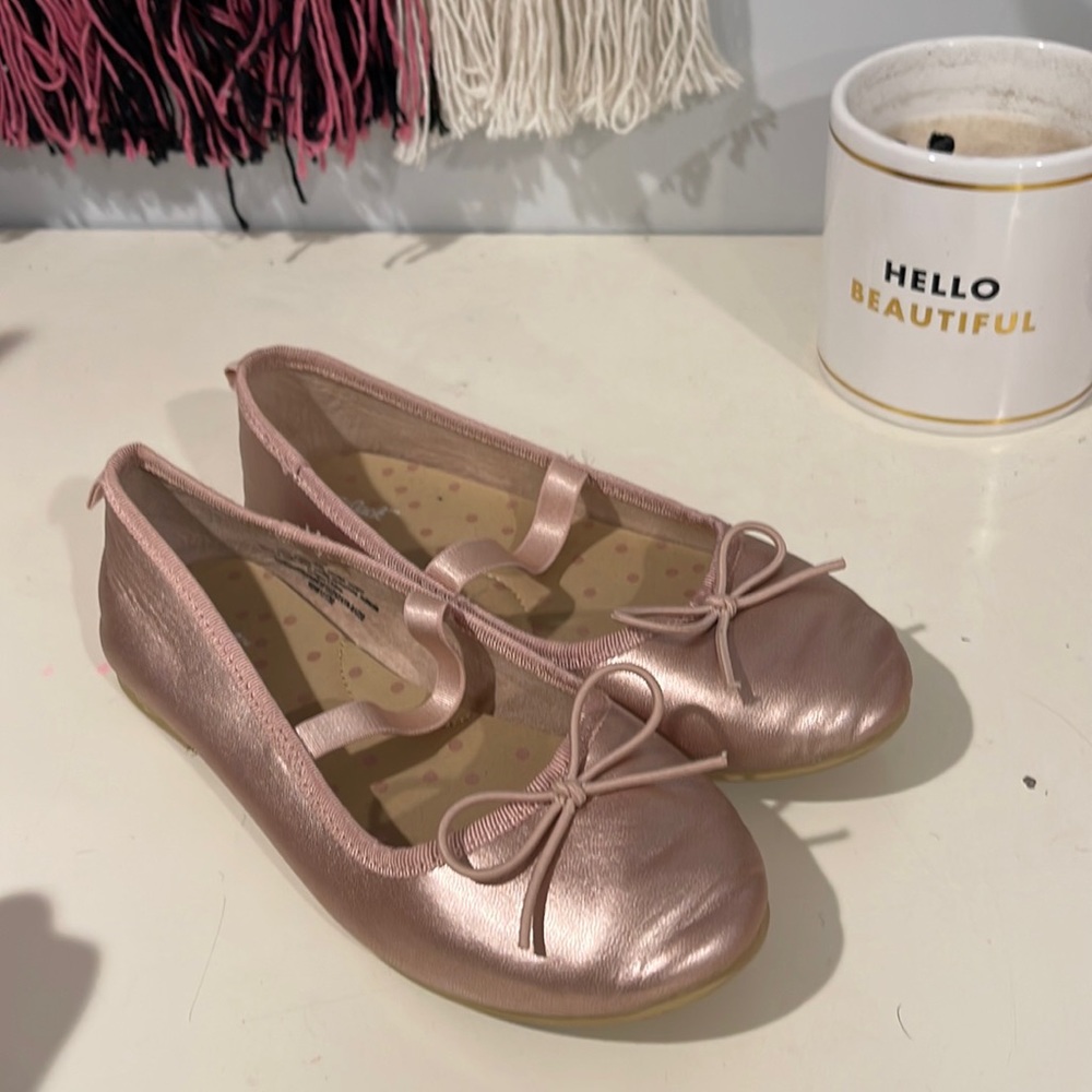 Cat & jack rose gold ballet flats guc 12